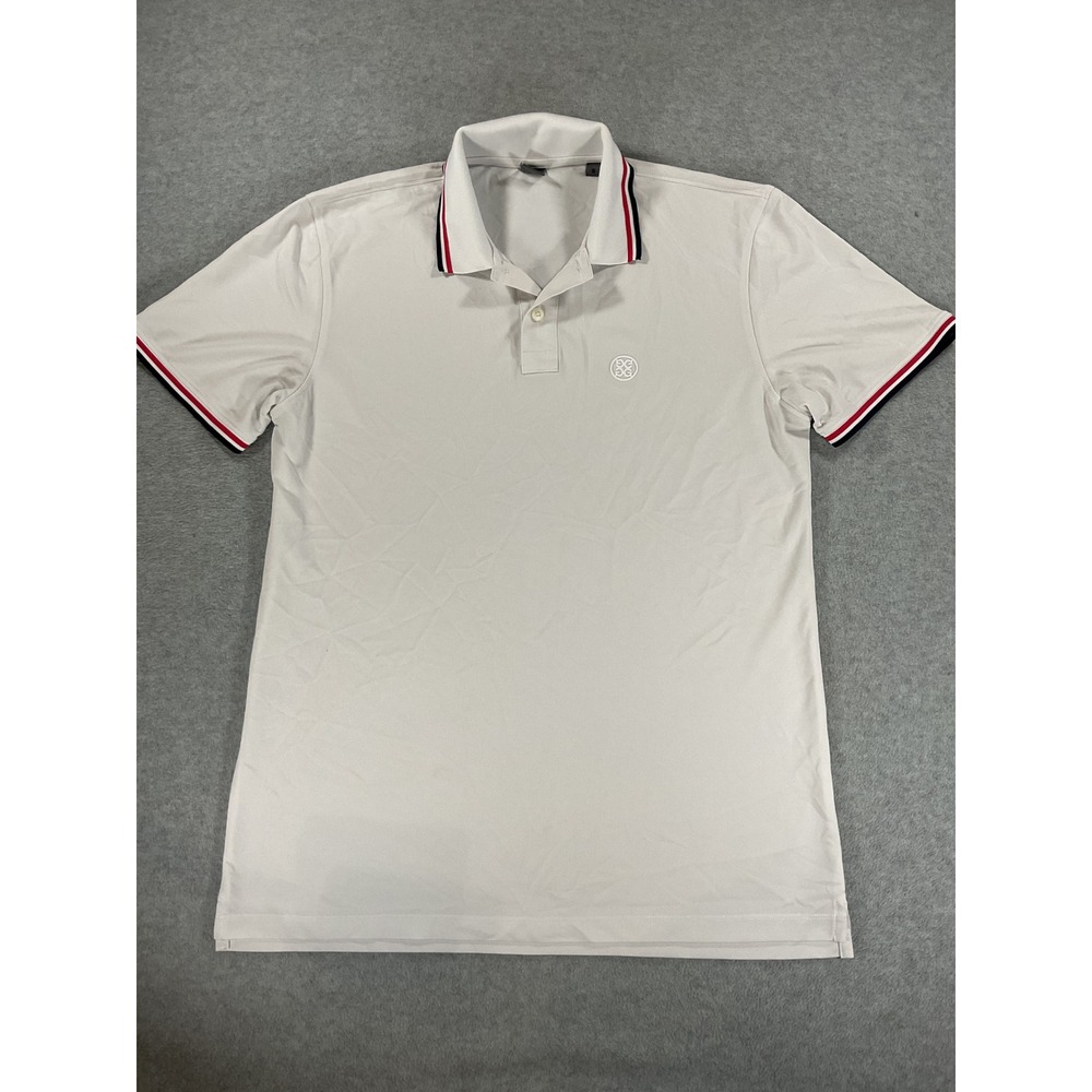 G/FORE Polo Shirt Mens S White Performance Pique Tipped Short Sleeve 3037